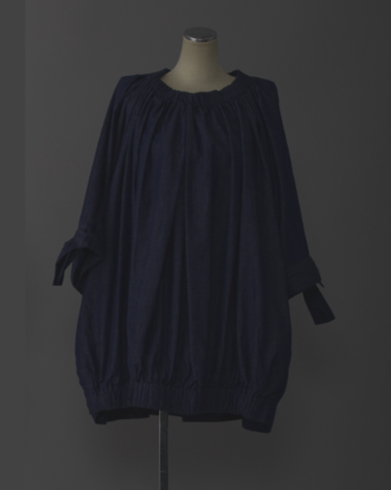 gather blouse short denim