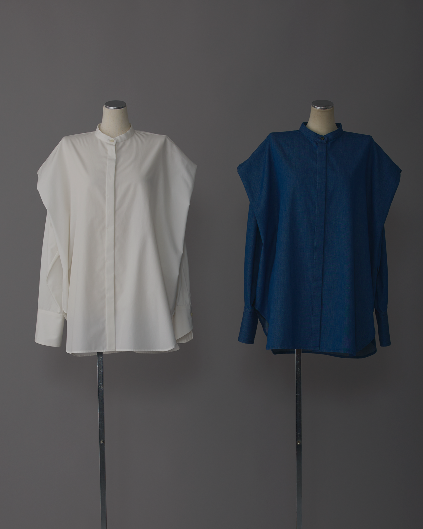 2way sleeves shirt denim