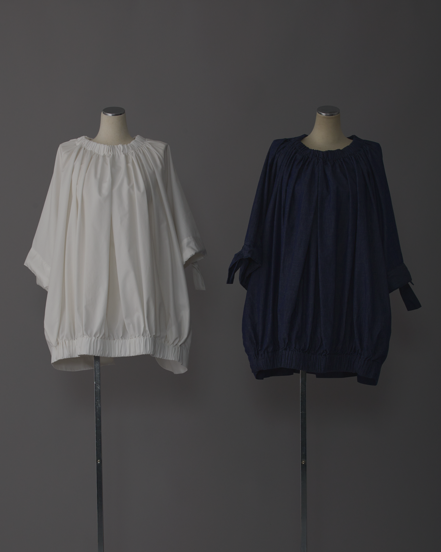 gather blouse short denim