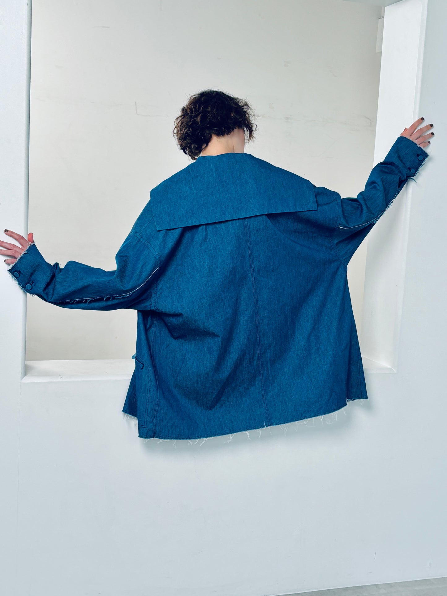 sailor collar top denim