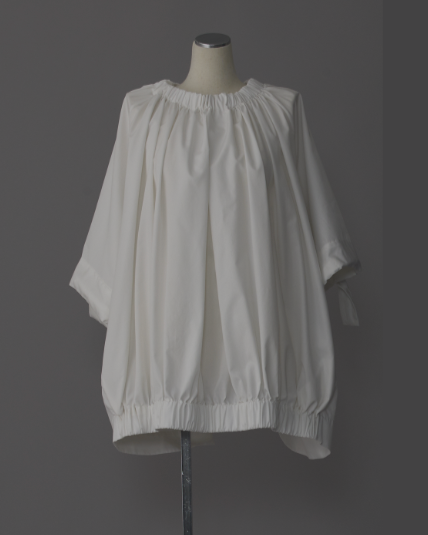 gather blouse short White