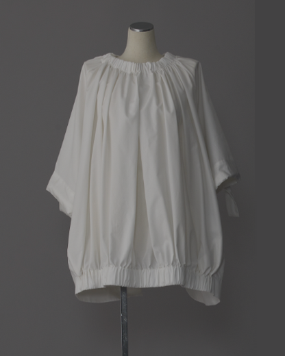 gather blouse short White