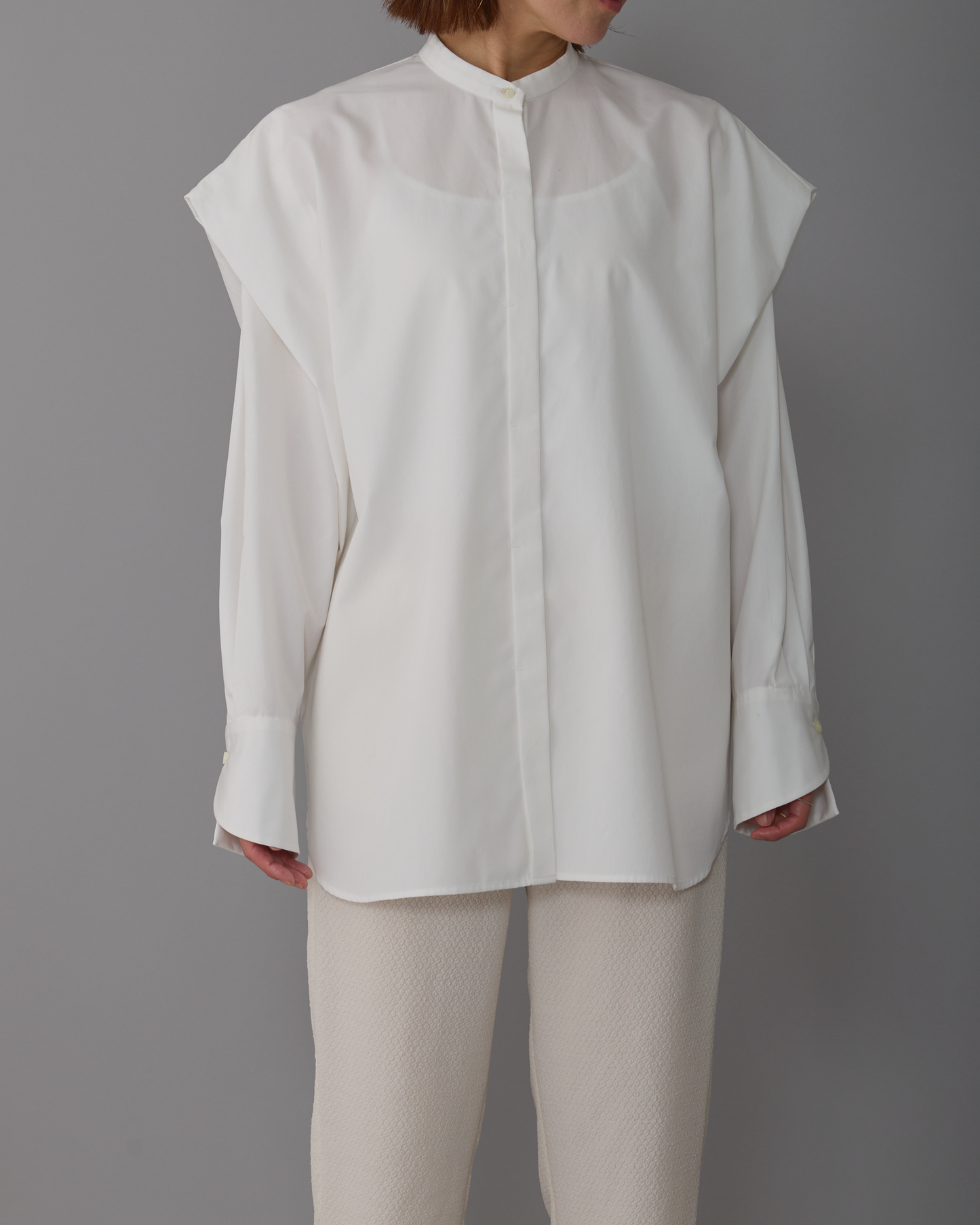 2way sleeves shirt white