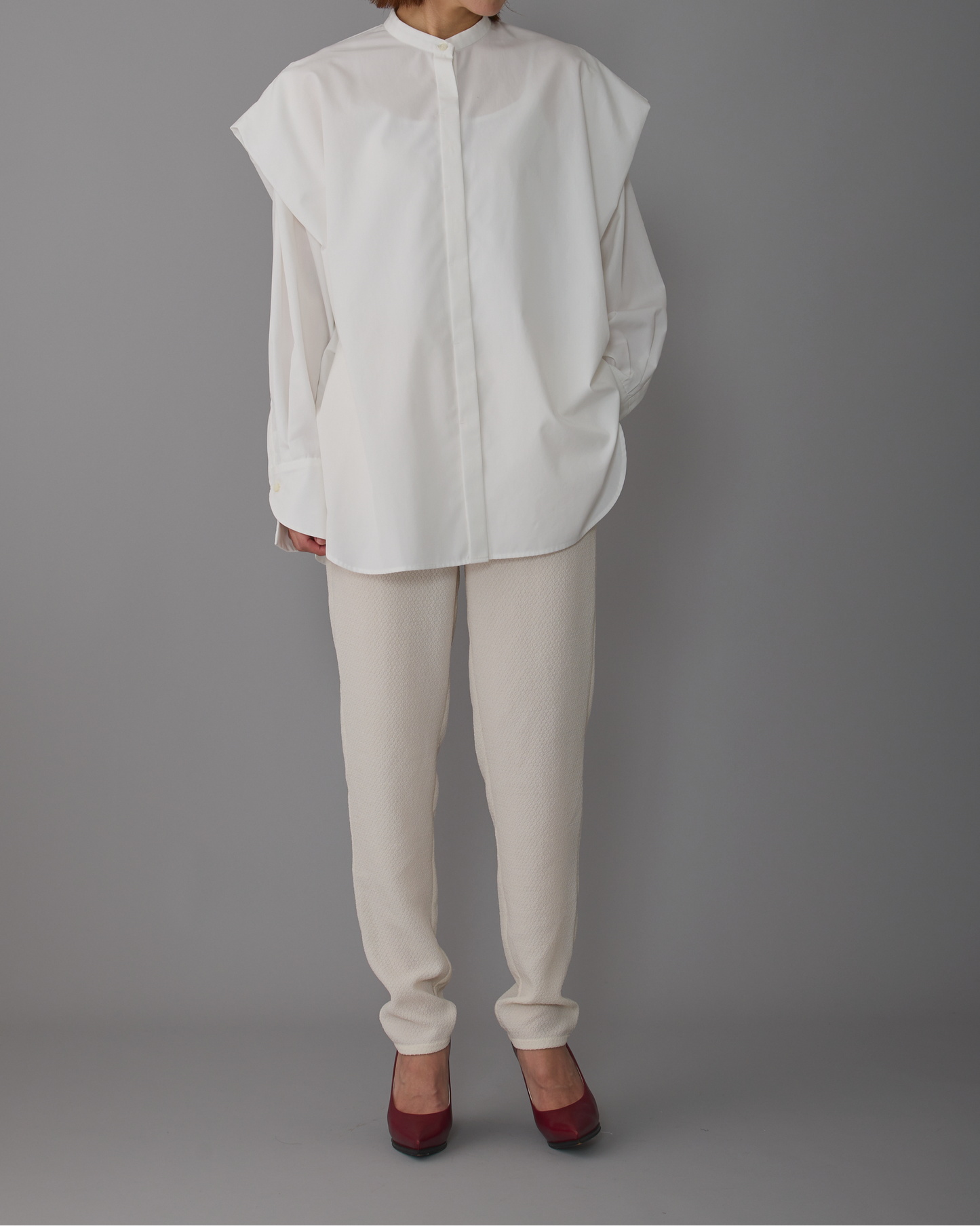 2way sleeves shirt white