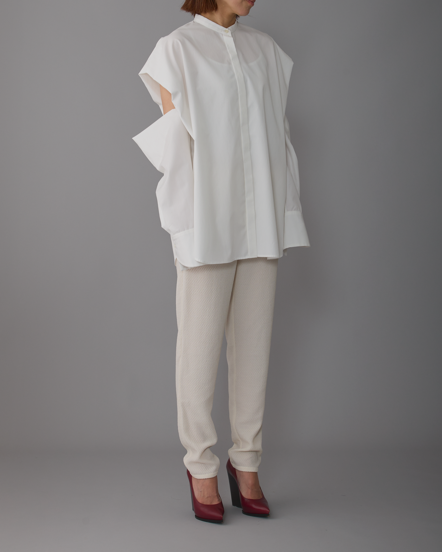 2way sleeves shirt white