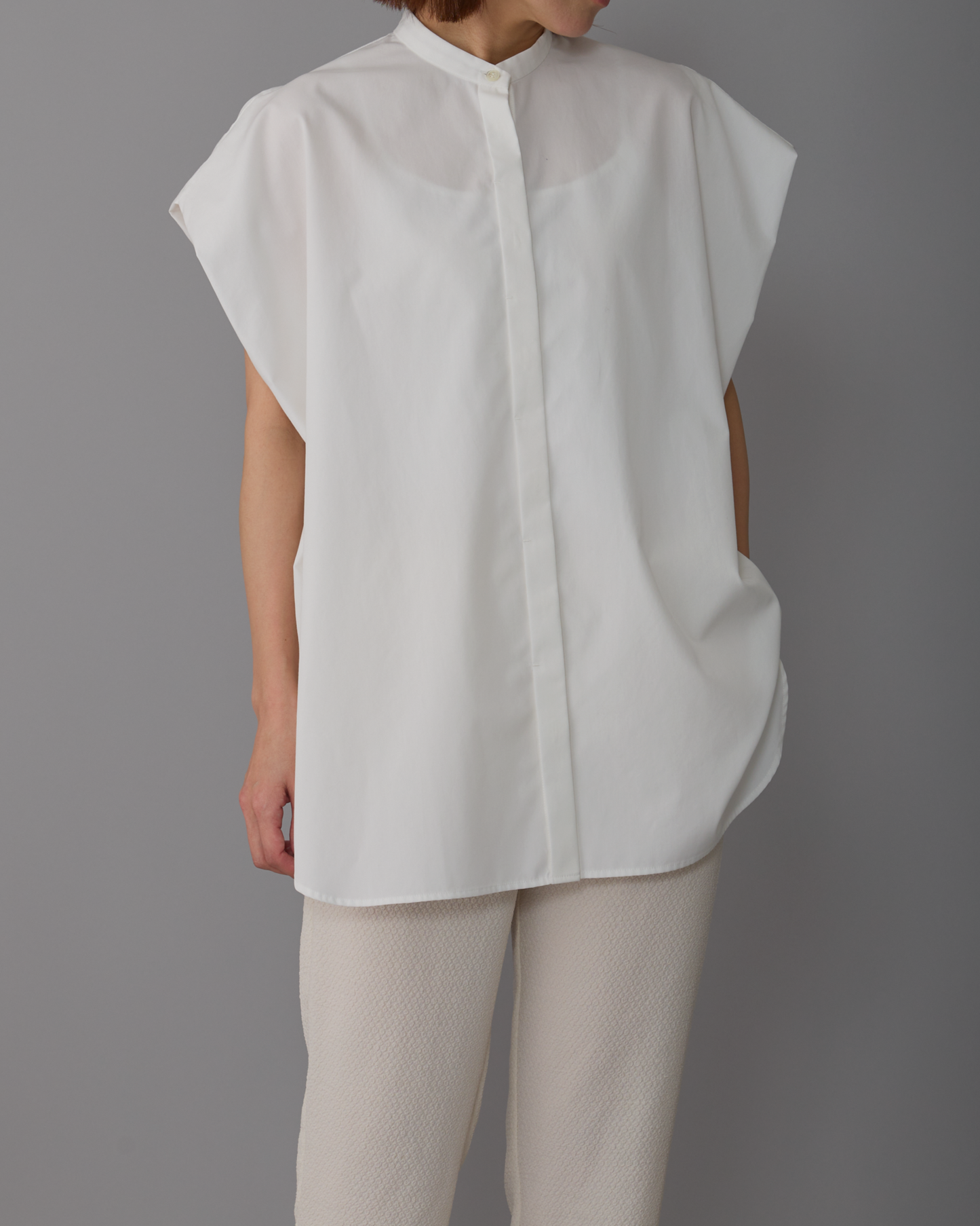 2way sleeves shirt white