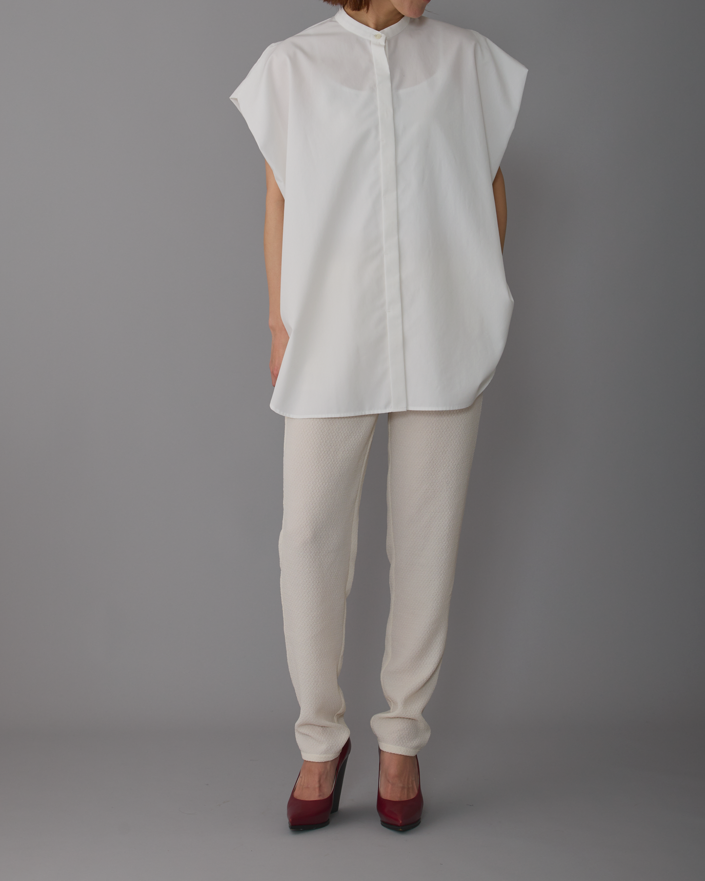2way sleeves shirt white
