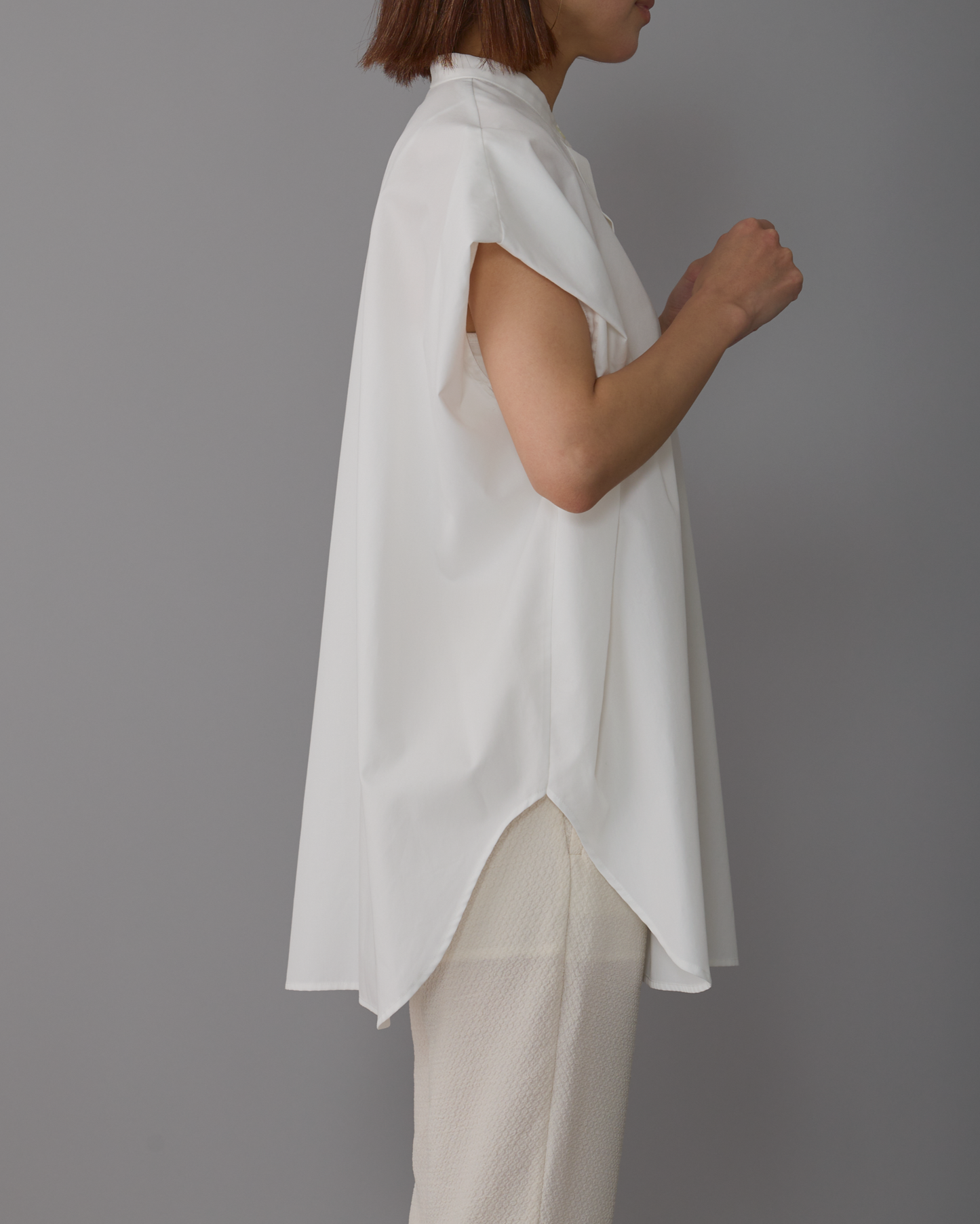 2way sleeves shirt white