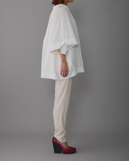 gather blouse short White
