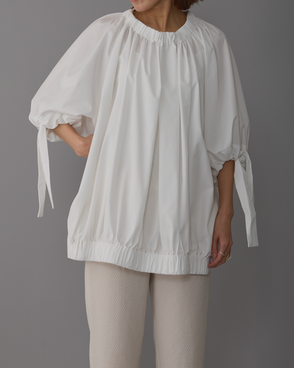 gather blouse short White
