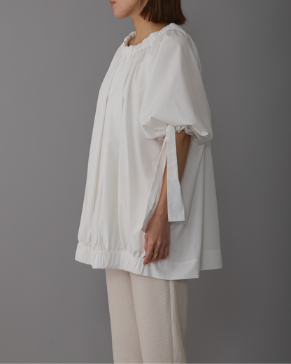 gather blouse short White