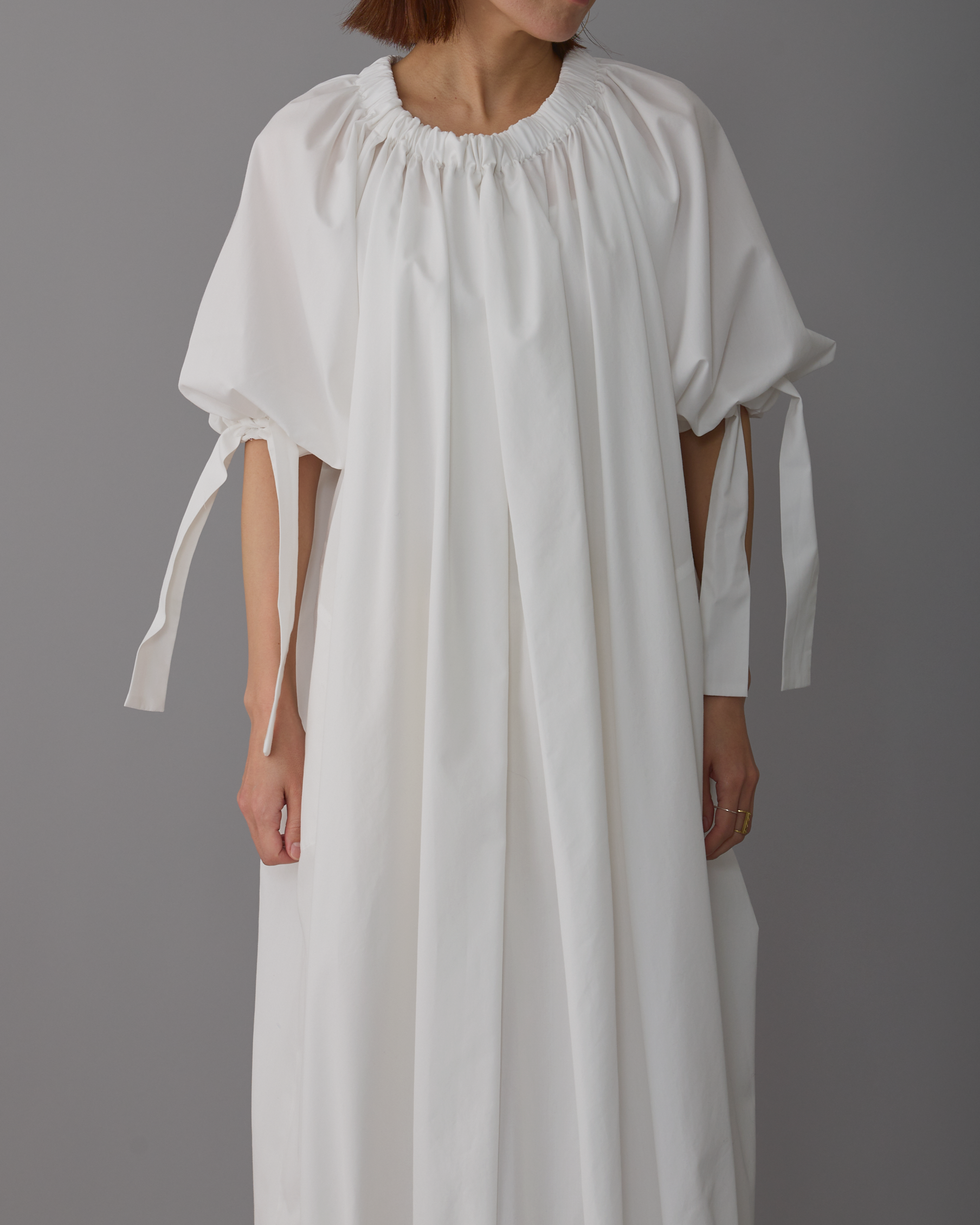 gather blouse White – ALLLOU gather blouse White – ALLLOU