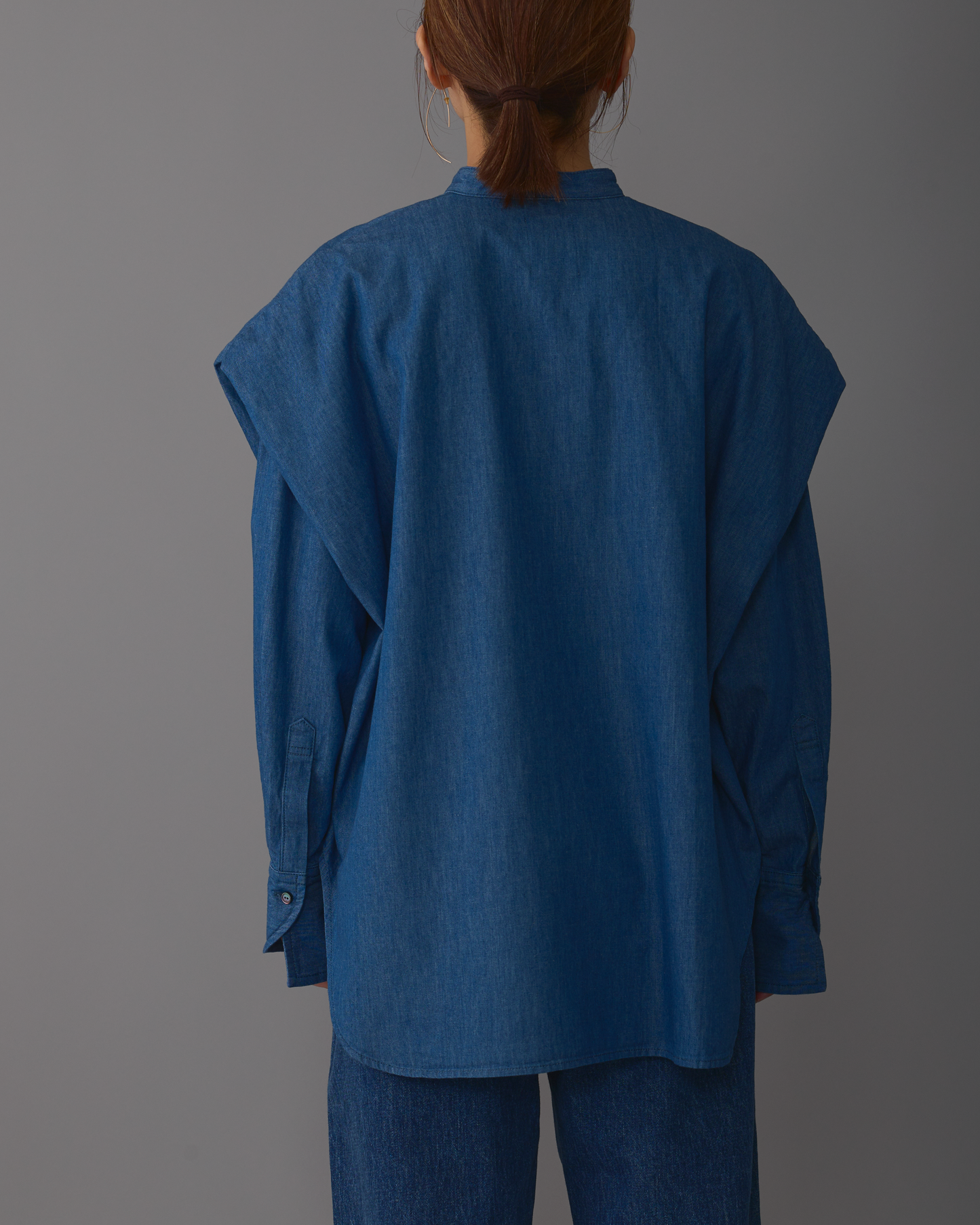 2way sleeves shirt denim