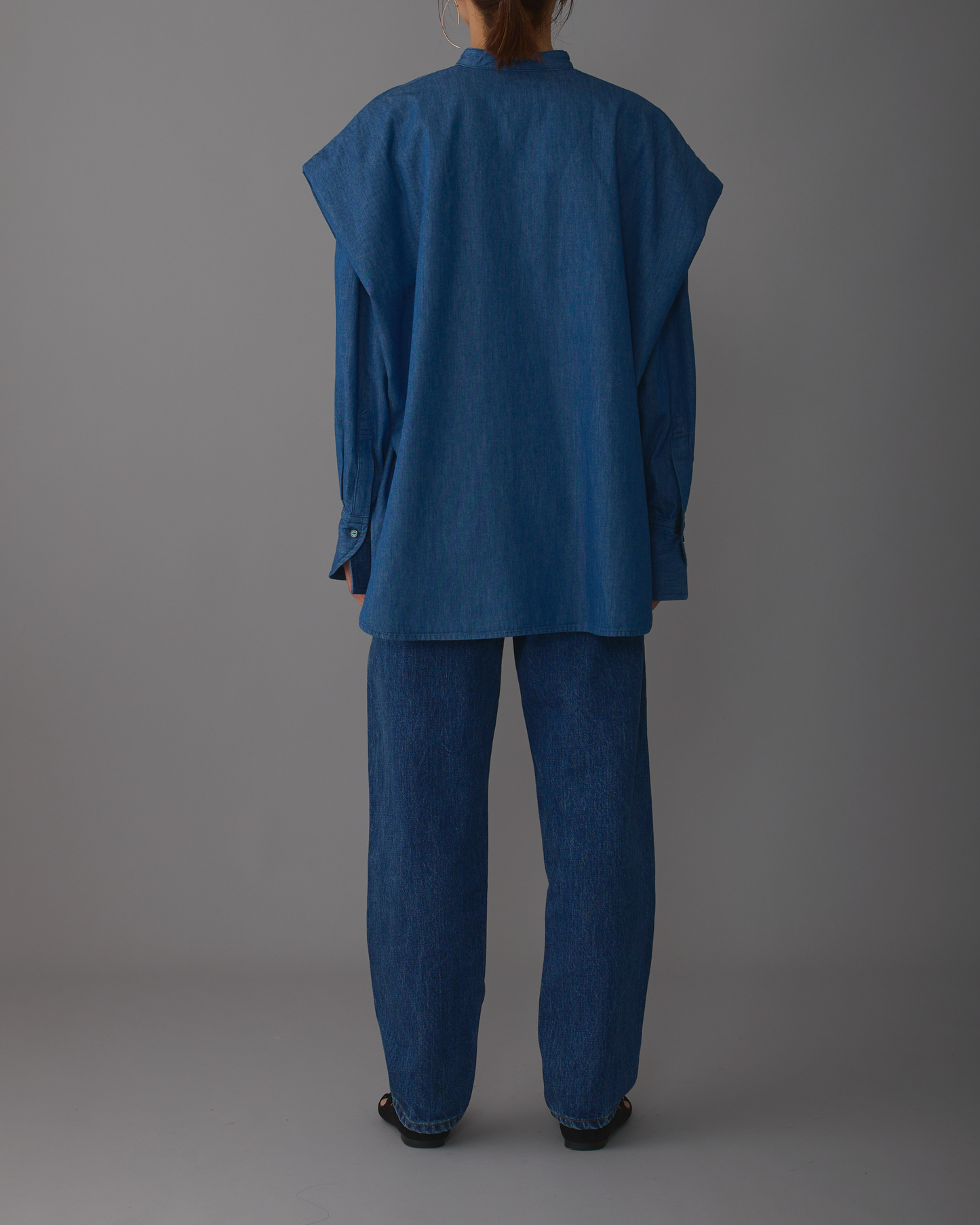 2way sleeves shirt denim