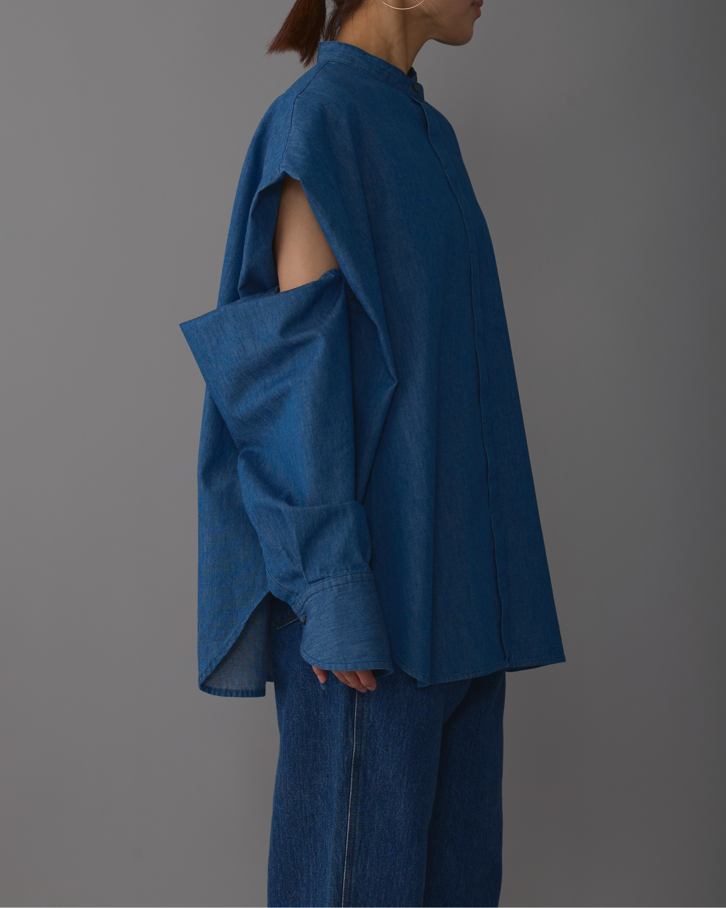 2way sleeves shirt denim