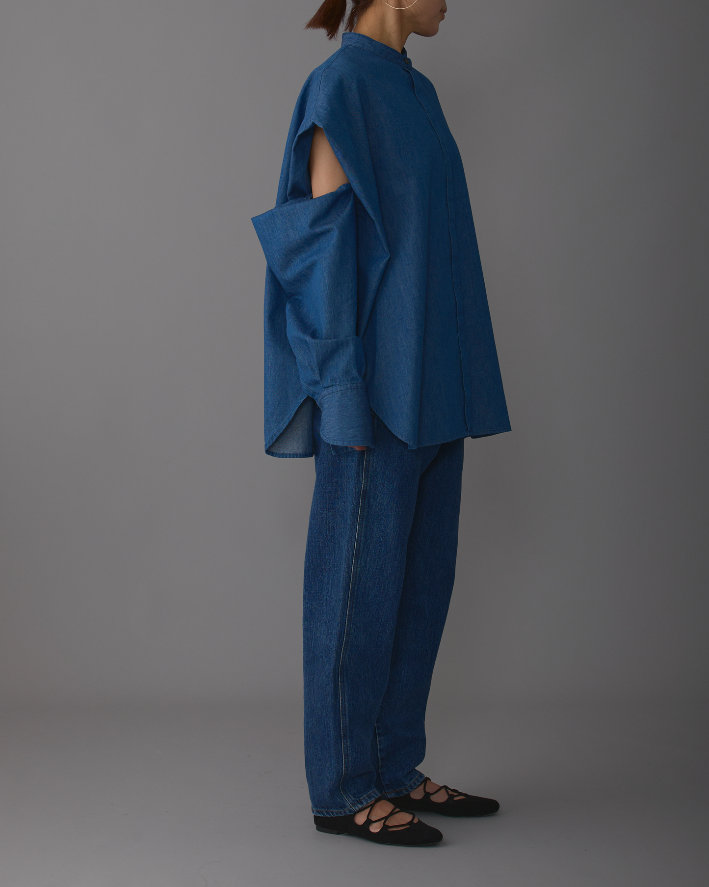 2way sleeves shirt denim