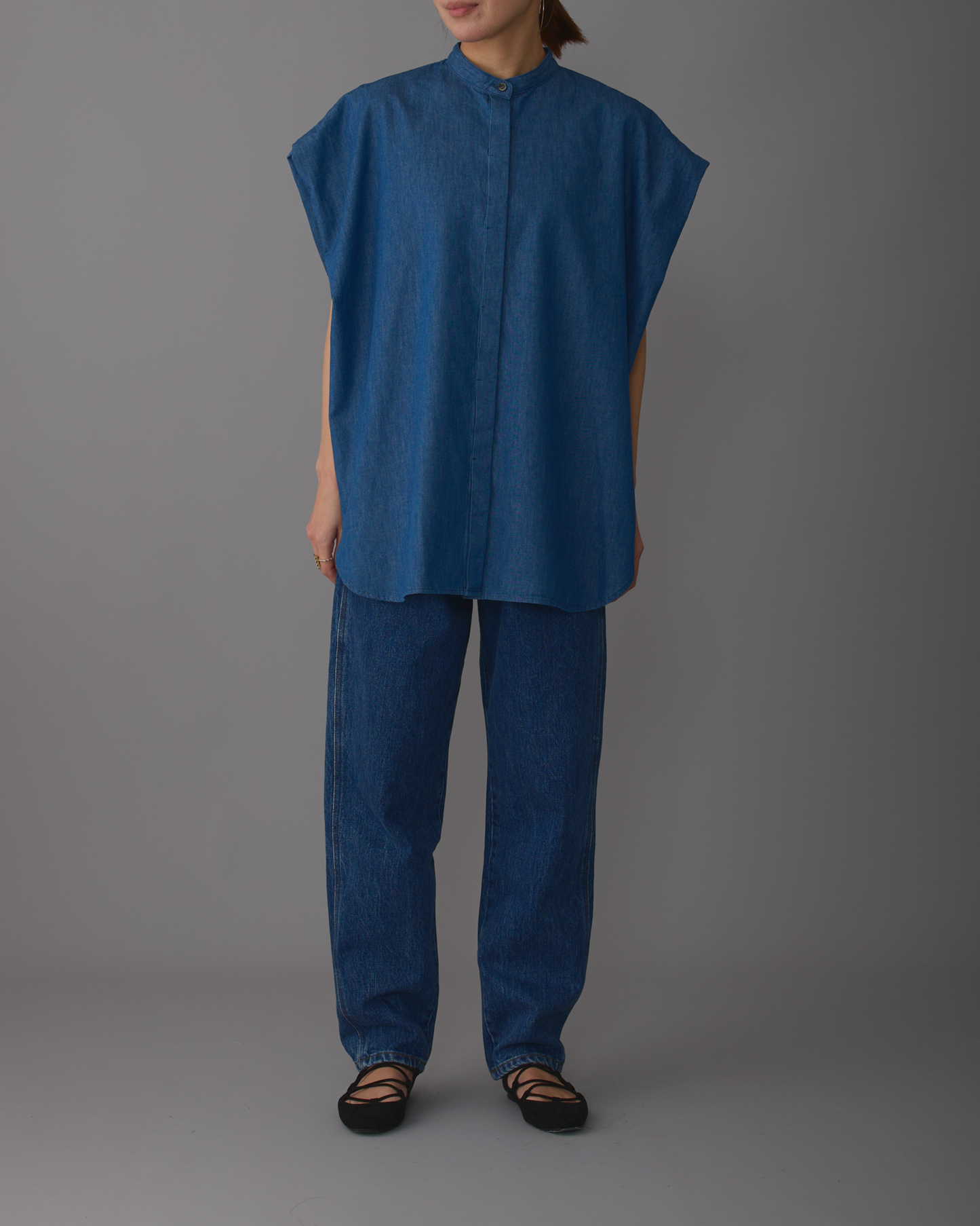 2way sleeves shirt denim