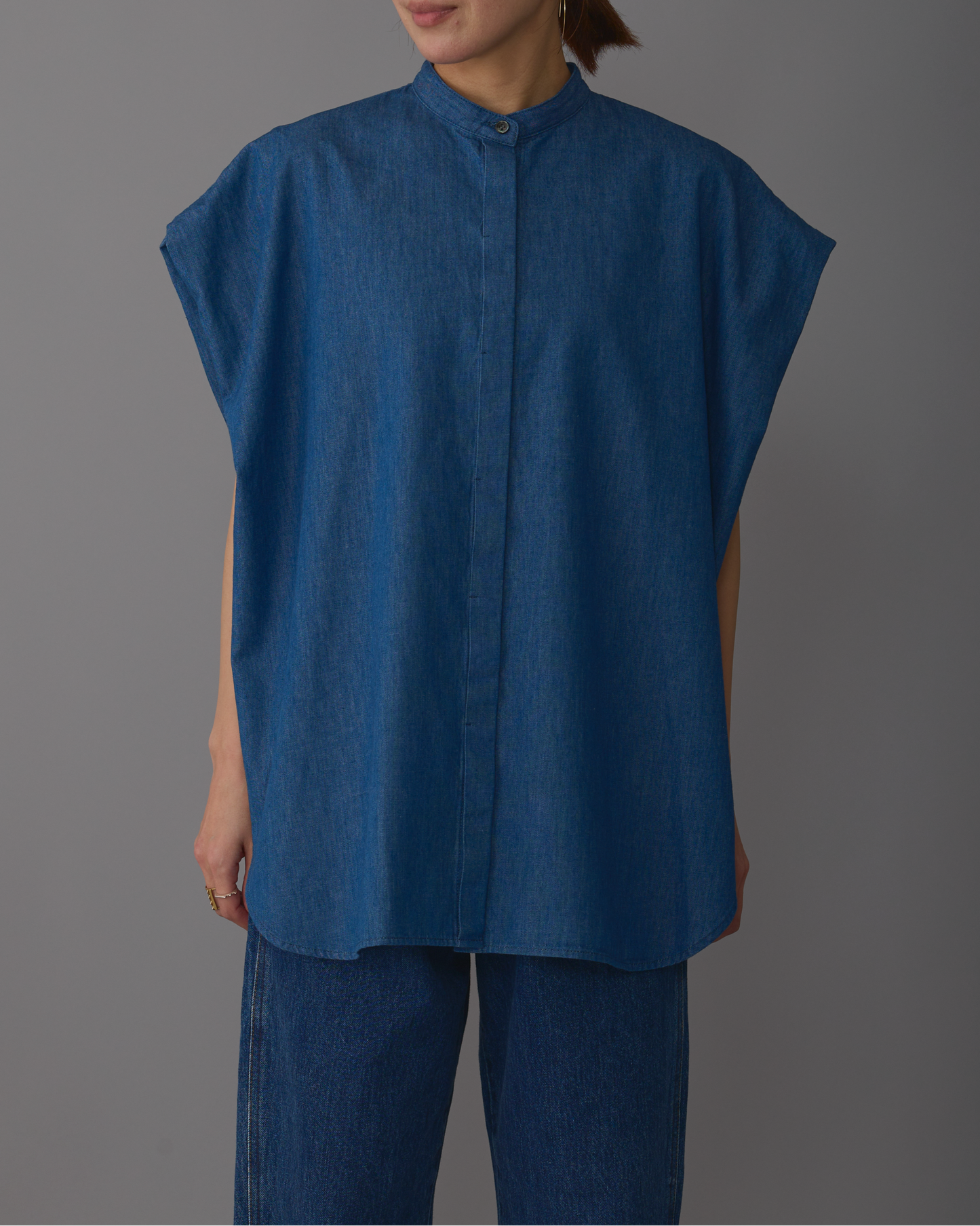 2way sleeves shirt denim