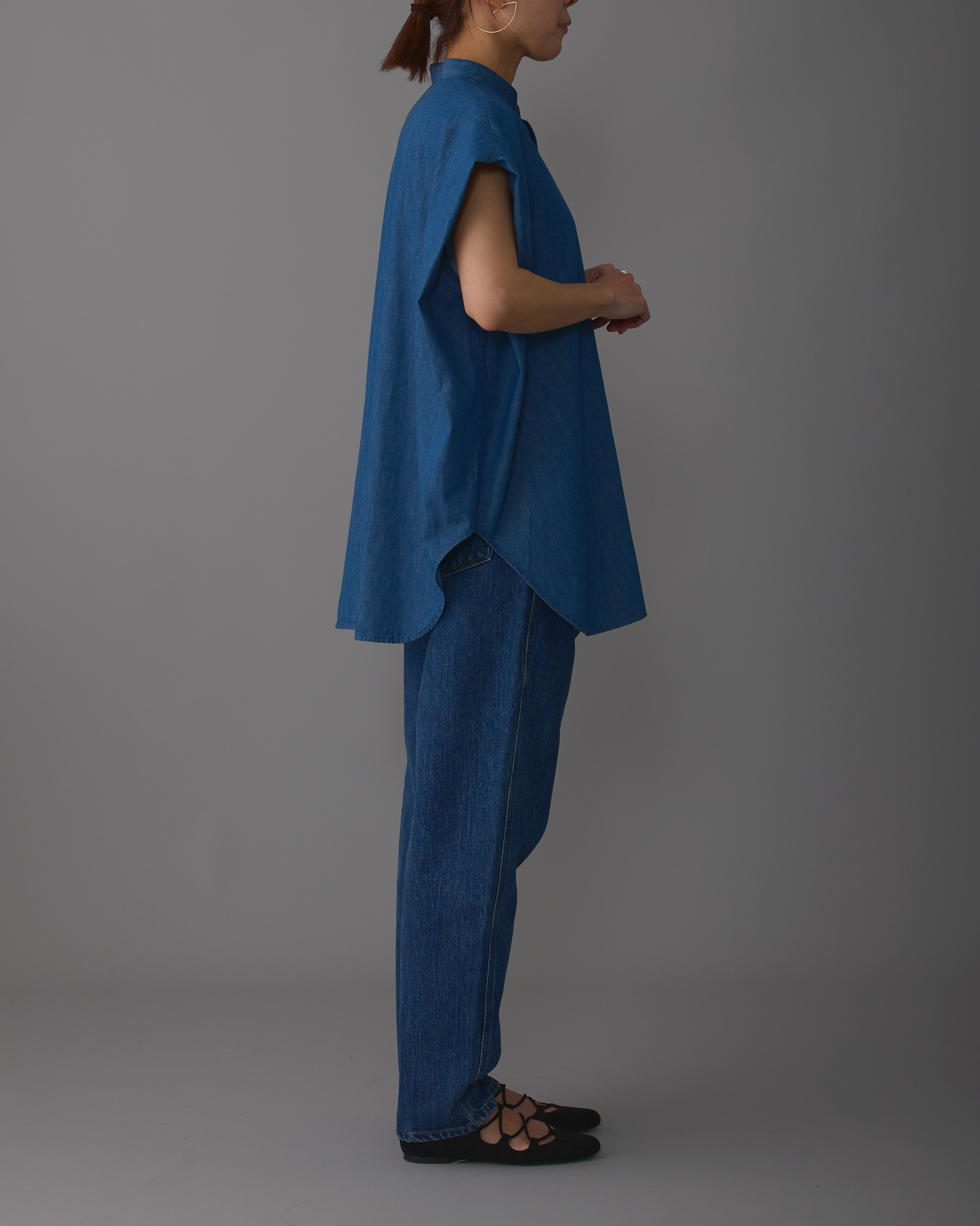2way sleeves shirt denim