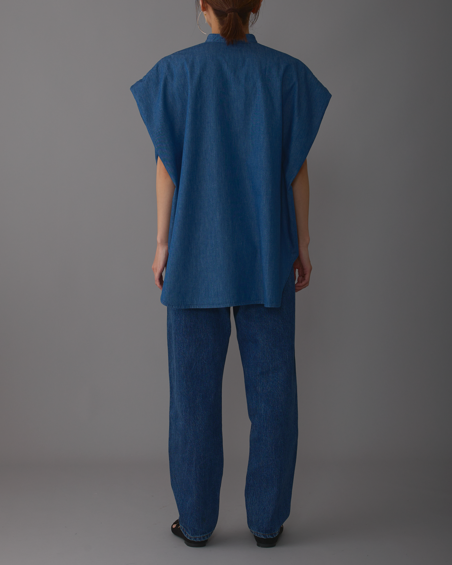 2way sleeves shirt denim
