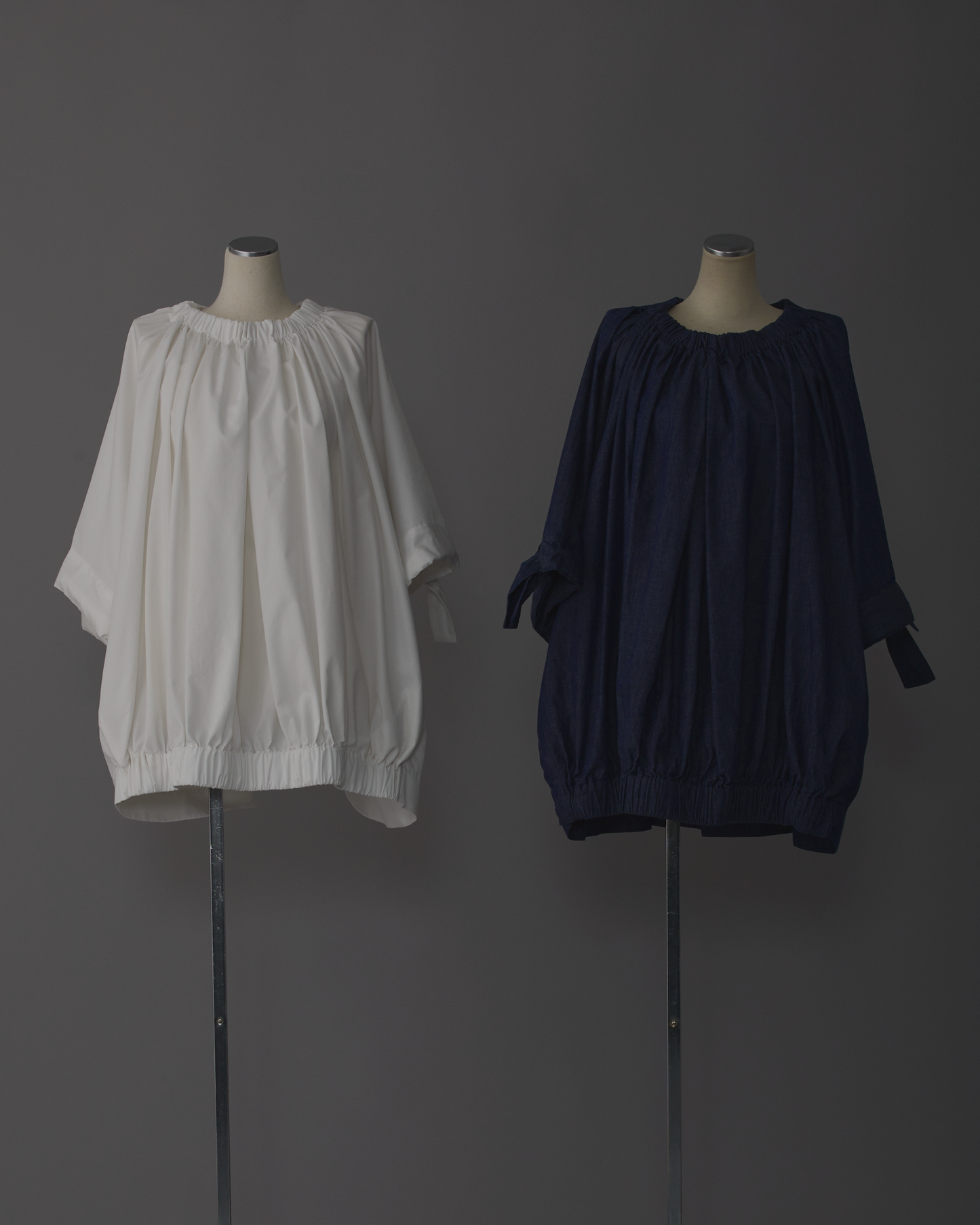 gather blouse short White