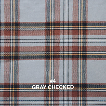 checked sleeveless big collar top