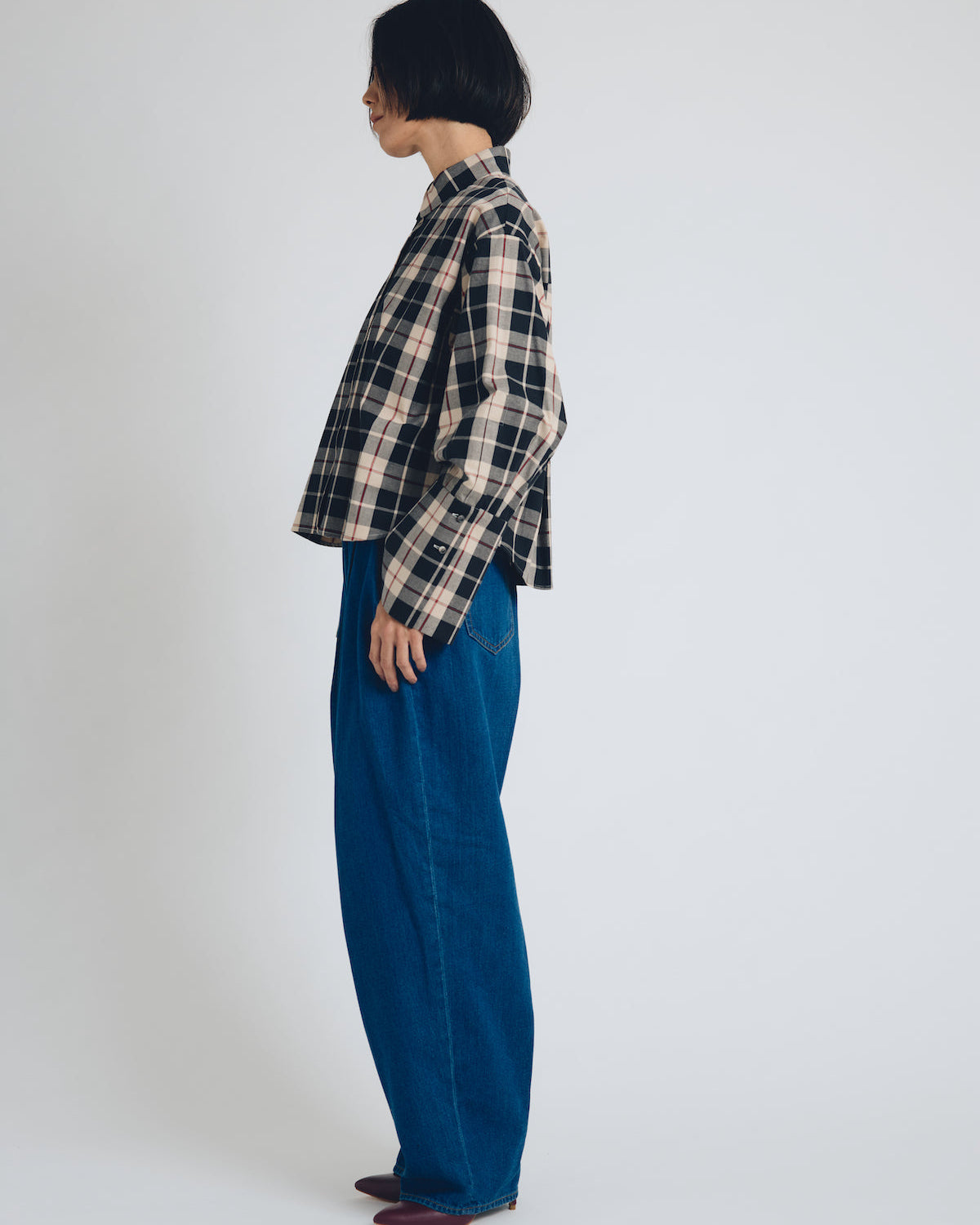huge checked shirt  short length