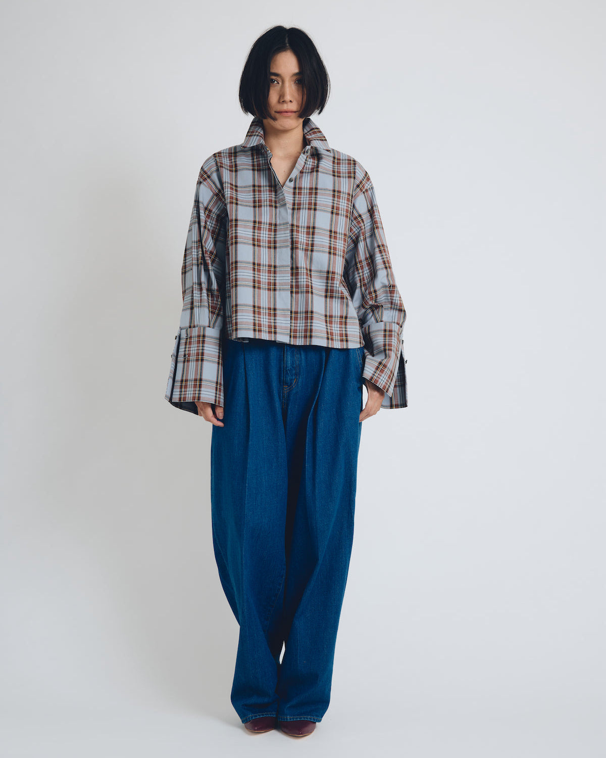 huge checked shirt  short length