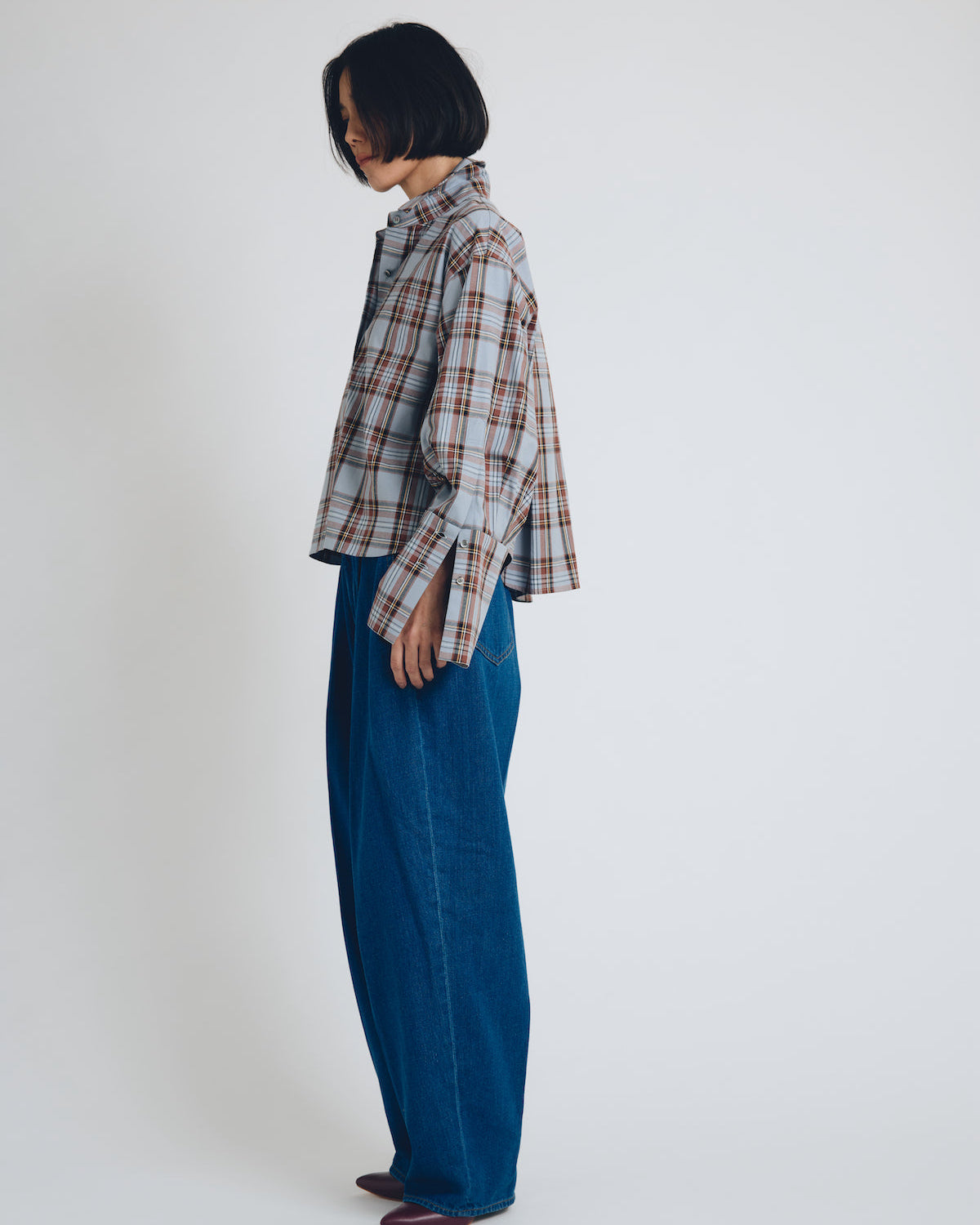 huge checked shirt  short length