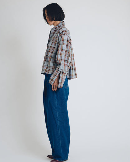 huge checked shirt  short length