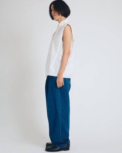 sleeveless big collar top