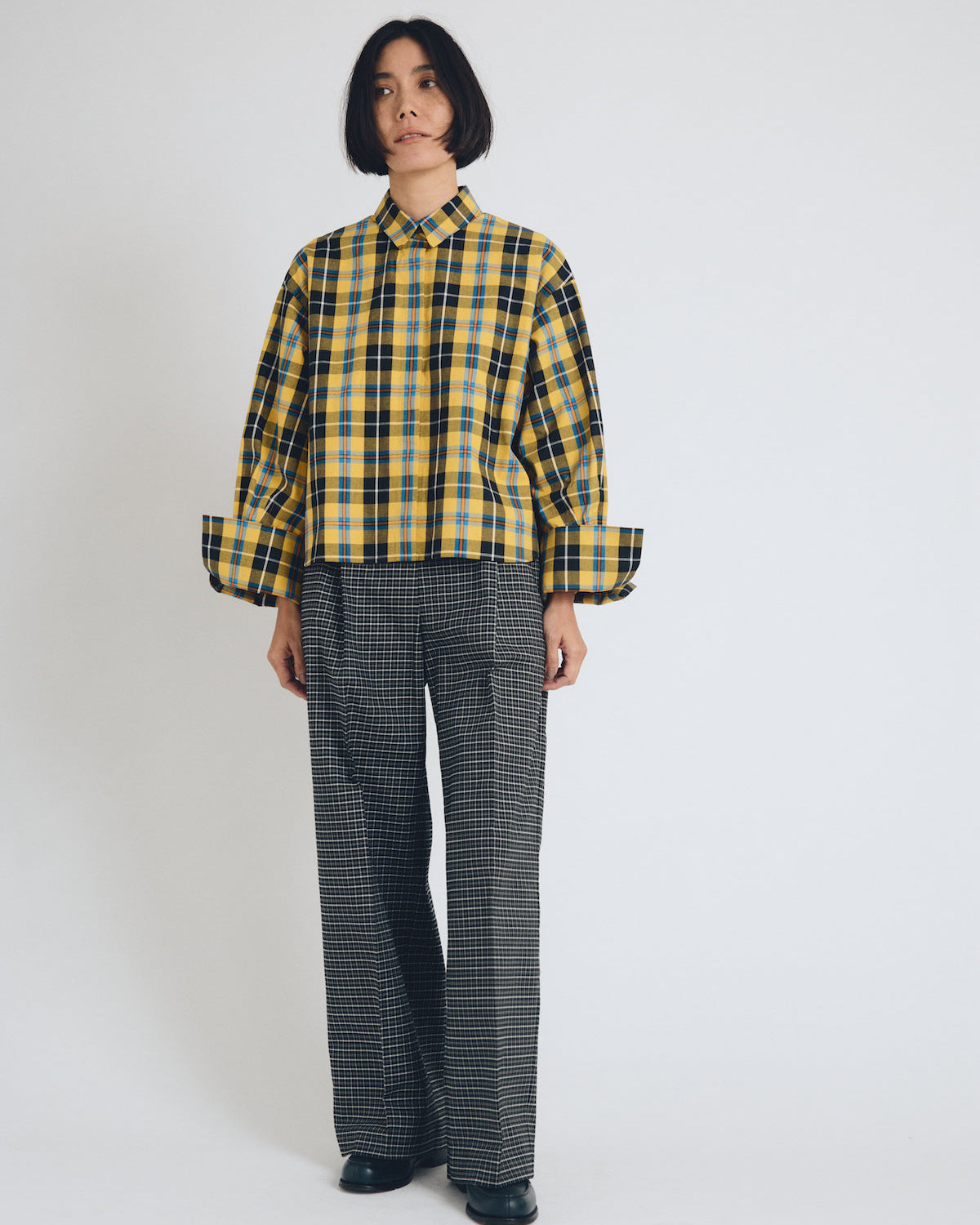 huge checked shirt  short length