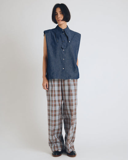 sleeveless big collar top