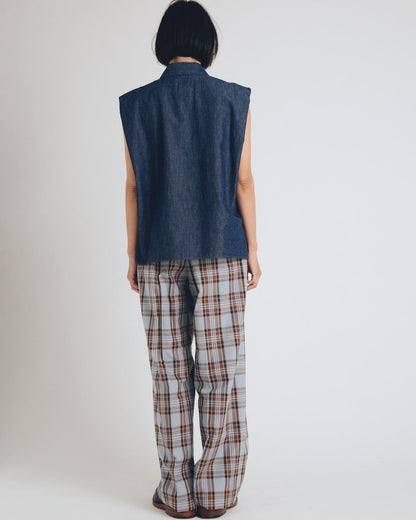 sleeveless big collar top