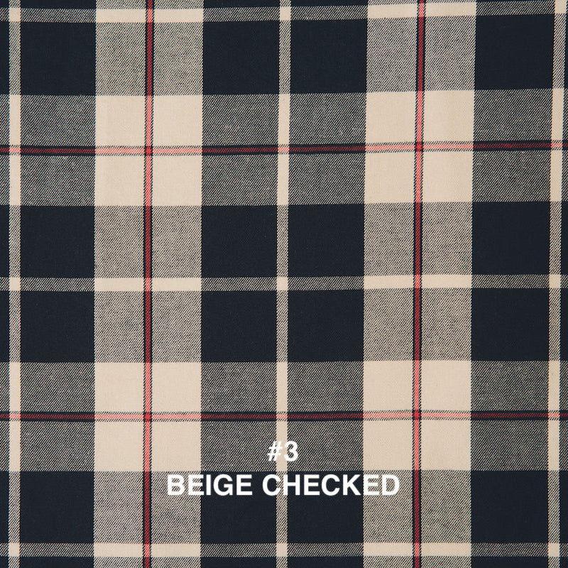 checked sleeveless big collar top