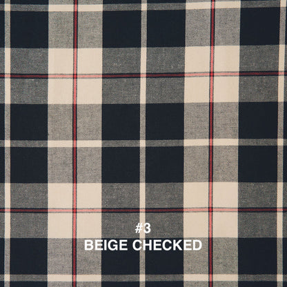 checked sleeveless big collar top