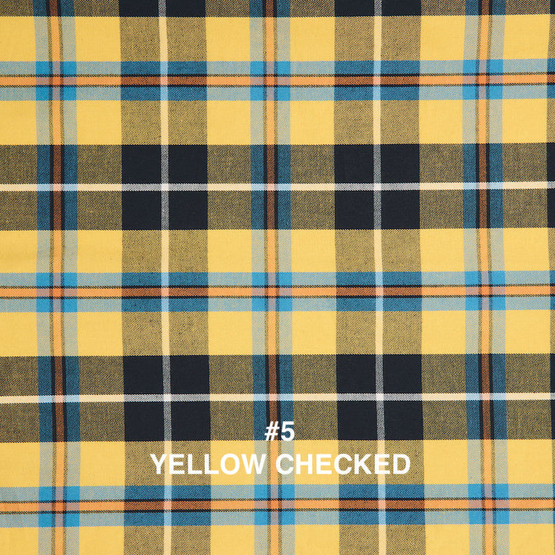checked sleeveless big collar top