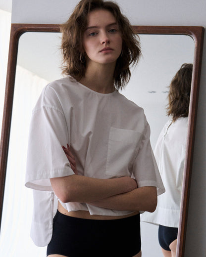 T blouse short White