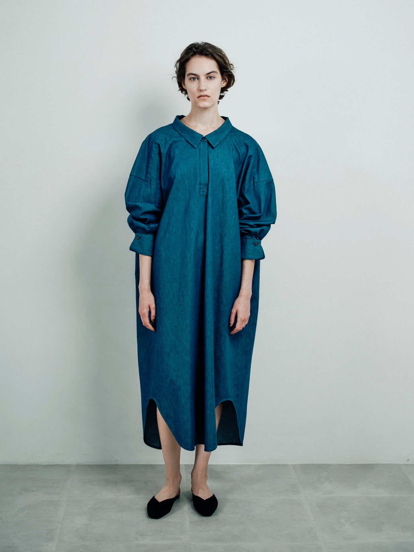 deformed long shirt denim