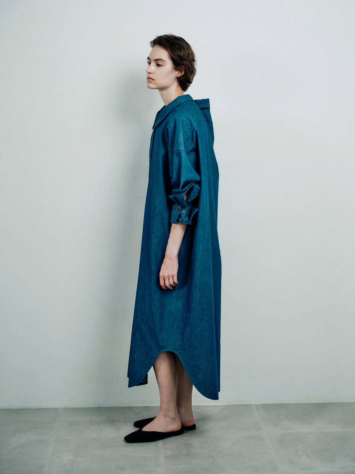 deformed long shirt denim