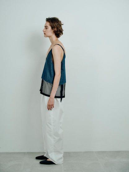 mesh camisole short denim