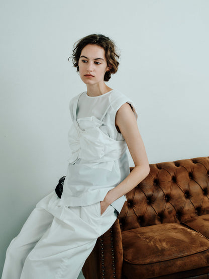 padded cropped shirt