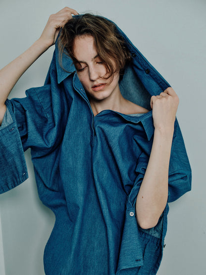 deformed denim shirt