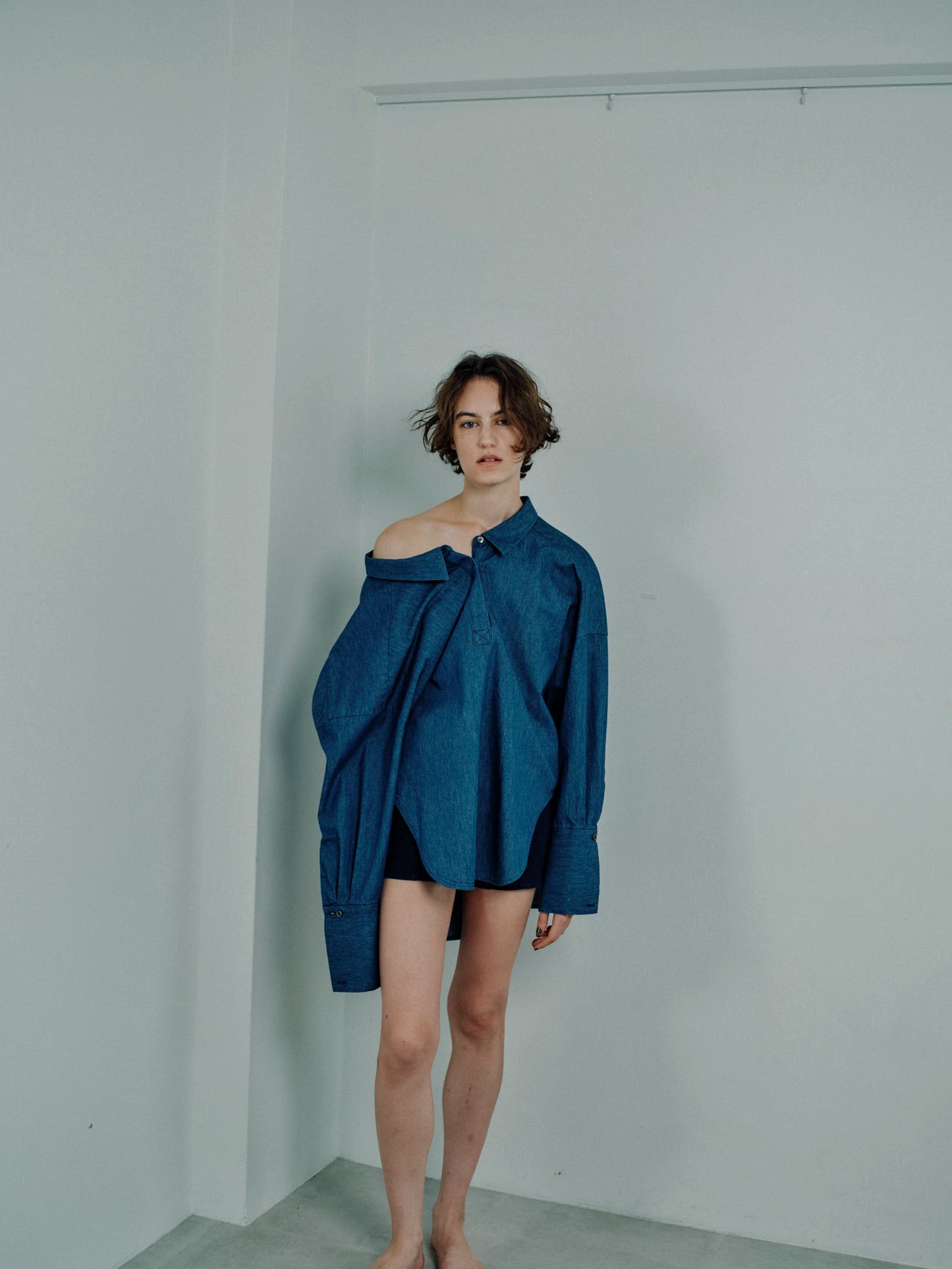 deformed denim shirt