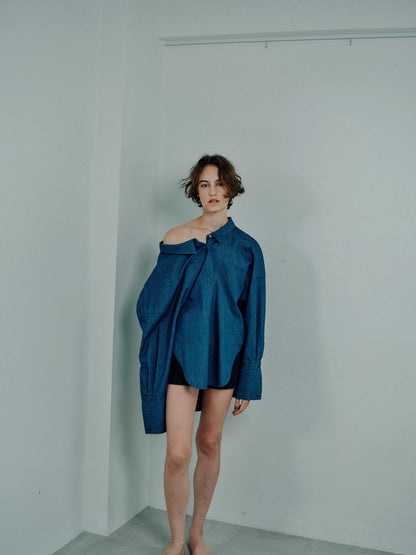 deformed denim shirt