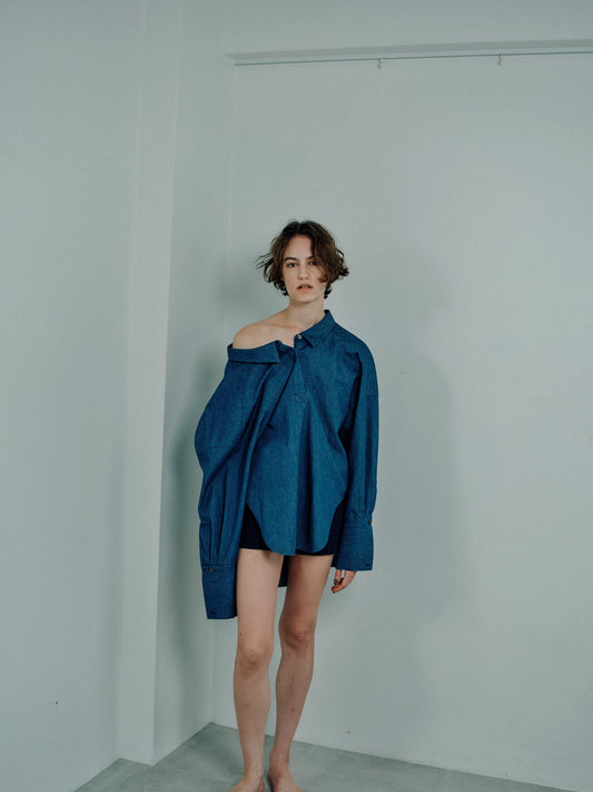 deformed denim shirt