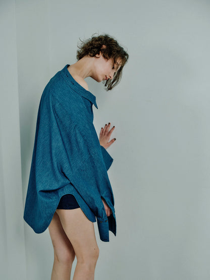 deformed denim shirt