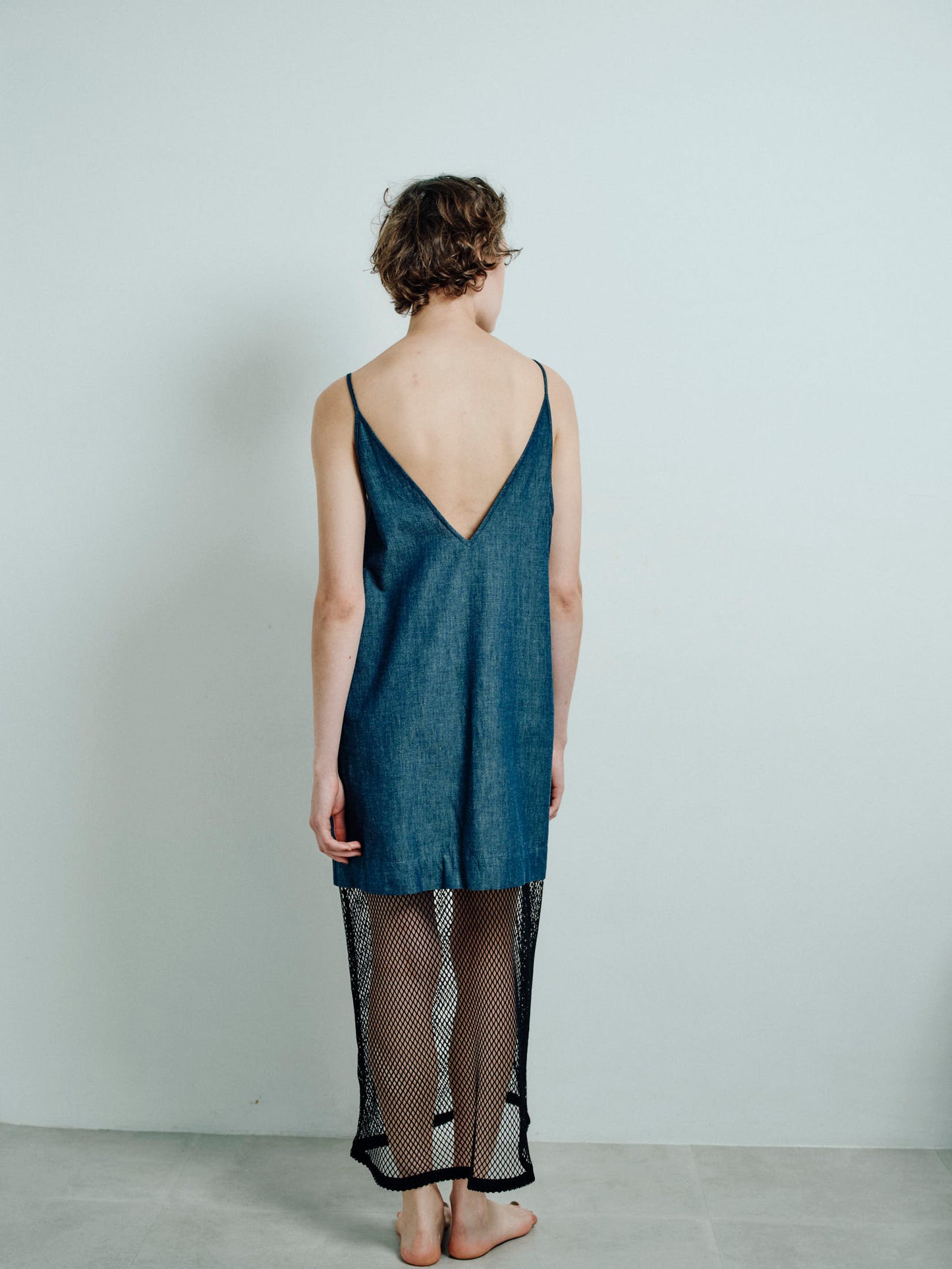 mesh camisole long denim