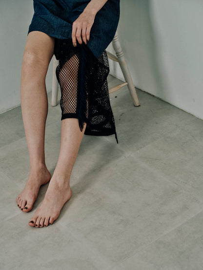 mesh camisole long denim