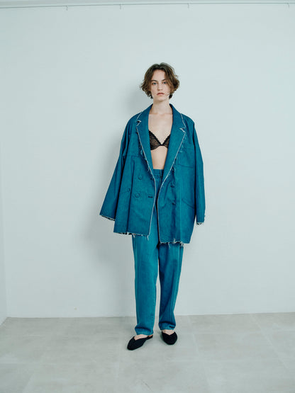 tuck curve loose fitting jeans